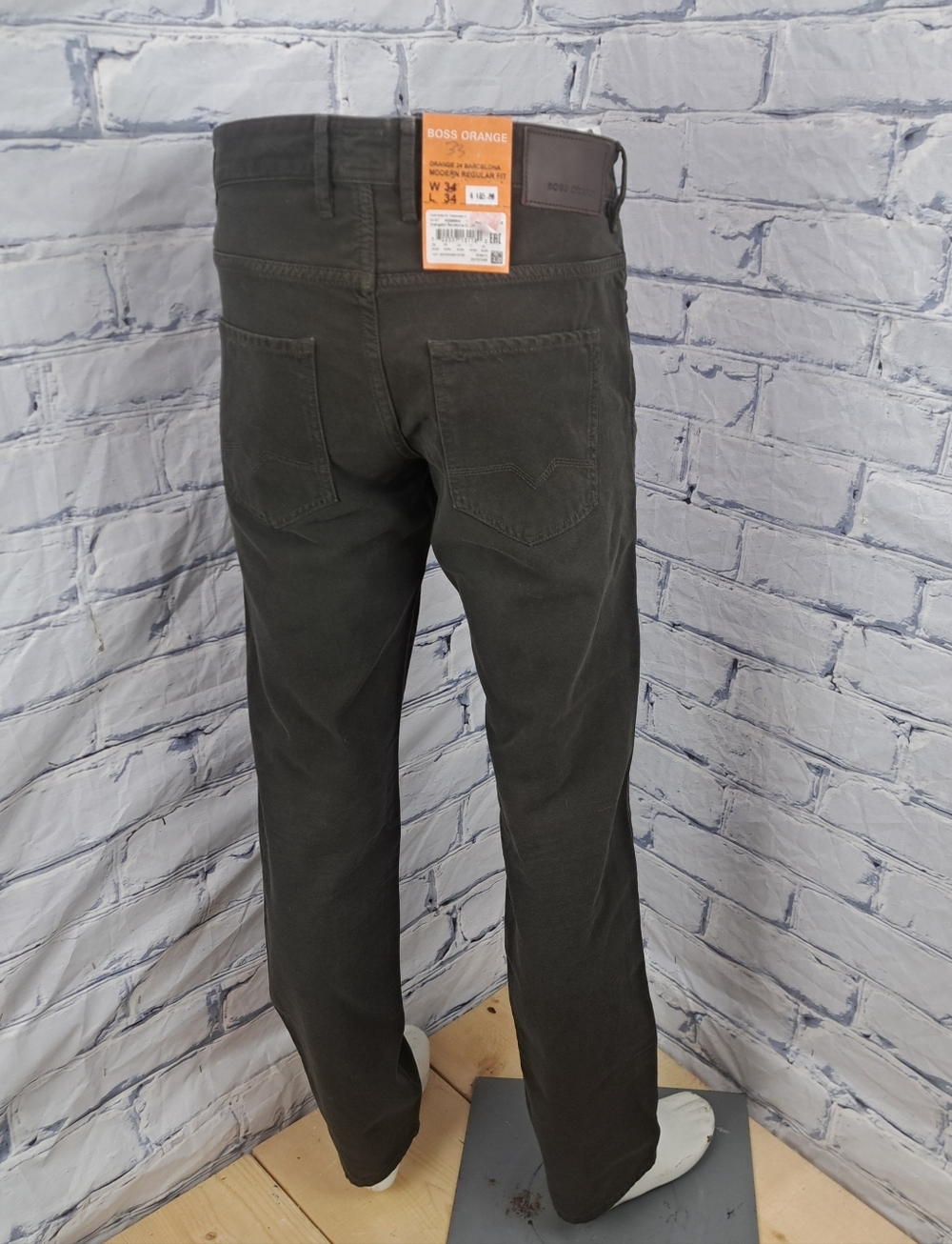 NWT Hugo Boss Orange24 Barcelona Duck Slim Straight Jeans Brown 34x34 - Picture 7 of 15